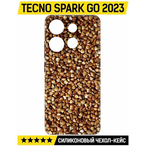 Чехол-накладка Krutoff Soft Case Гречка для TECNO Spark Go 2023 черный чехол накладка krutoff soft case шахматы для tecno spark go 2023 черный