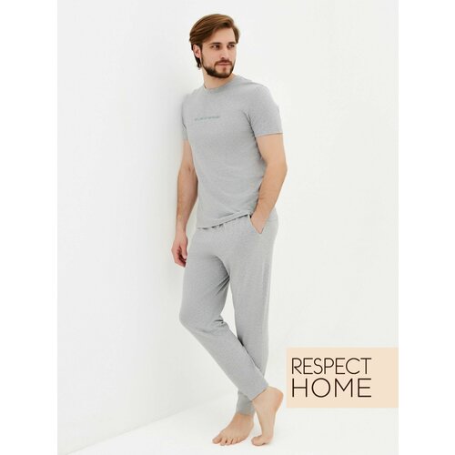 Пижама Respect, брюки, майка, размер S, серый