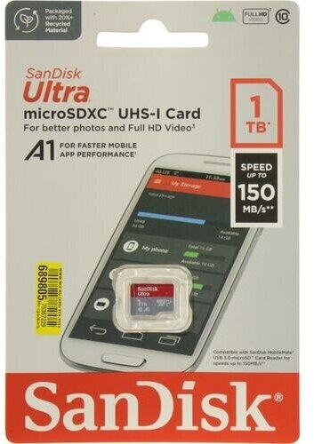 Карта памяти microSDXC 1Tb Sandisk Ultra Uhs-i U1 A1 150MB/s .