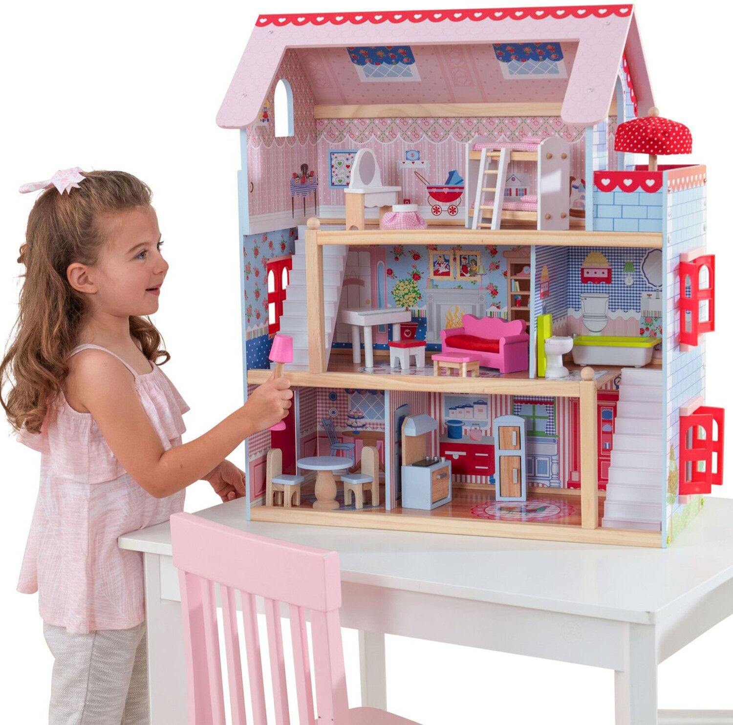 Кукольный домик KidKraft Открытый коттедж с мебелью - фото №17