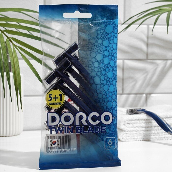 Dorco Станок для бритья одноразовый Dorco, 2 лезвия, 5 станков +1 шт.