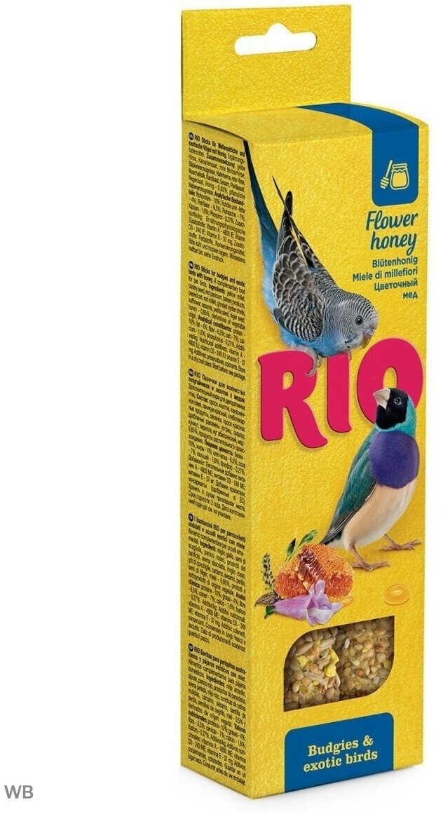 Rio Палочки для волнистых попугайчиков и экзотов с медом 2x40 г - фото №10