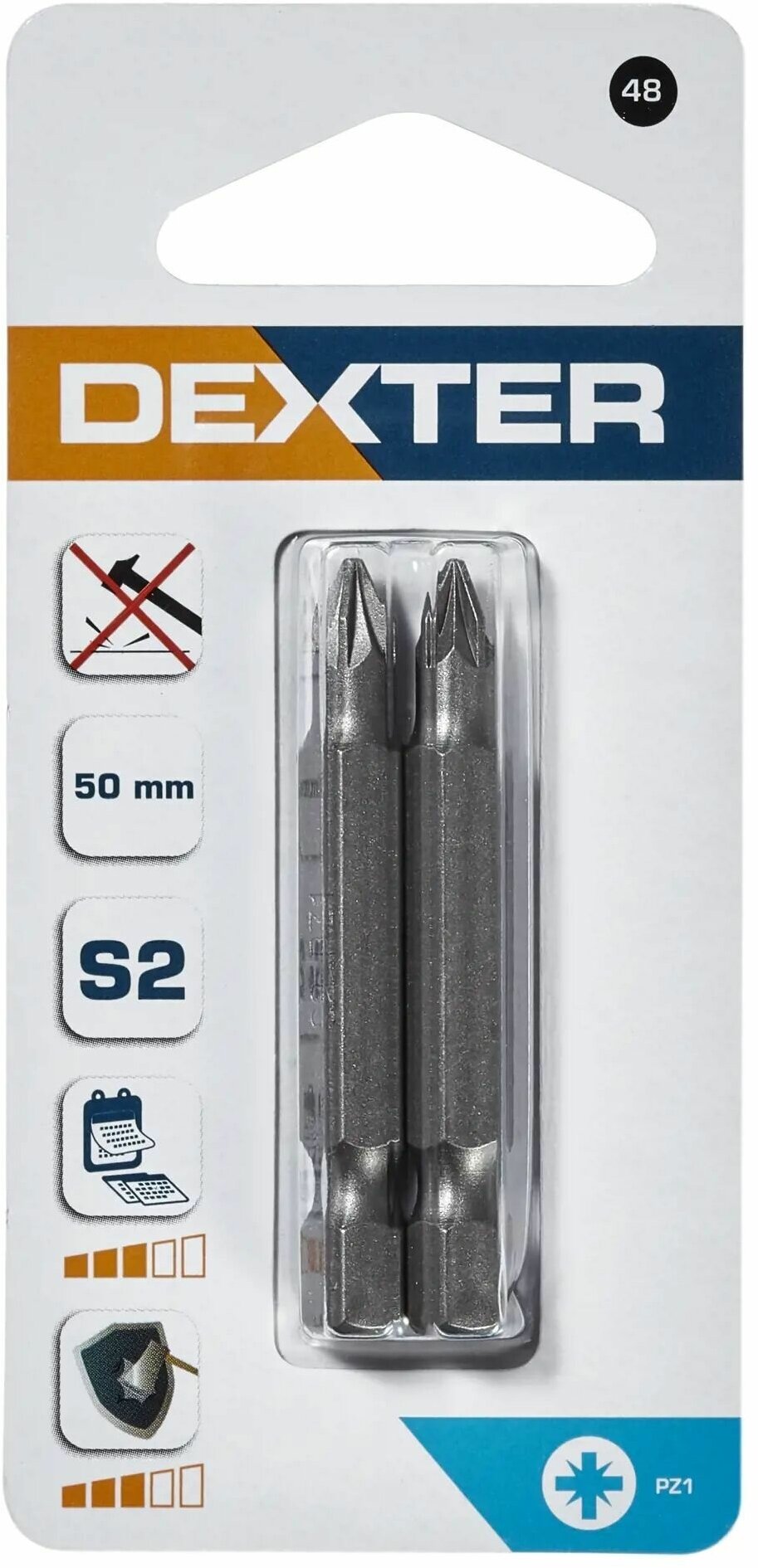 Бита крестовая Dexter XM48DT-3 PZ1x50 мм 2 шт.