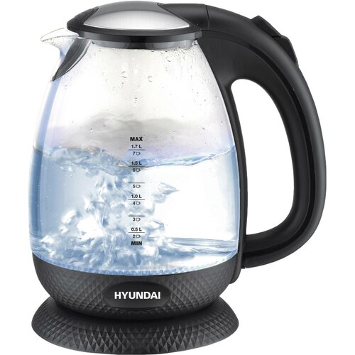Чайник электрический Hyundai HYK-G3804 черный стекло 123200₽