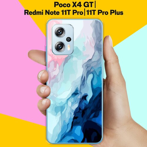 Силиконовый чехол на Poco X4 GT / Xiaomi Redmi Note 11T Pro / Xiaomi Redmi Note 11T Pro+ Акварель / для Поко Икс 4 ДжиТи / Сяоми Реми Ноут 11Т Про / Ноут 11Т Про Плюс
