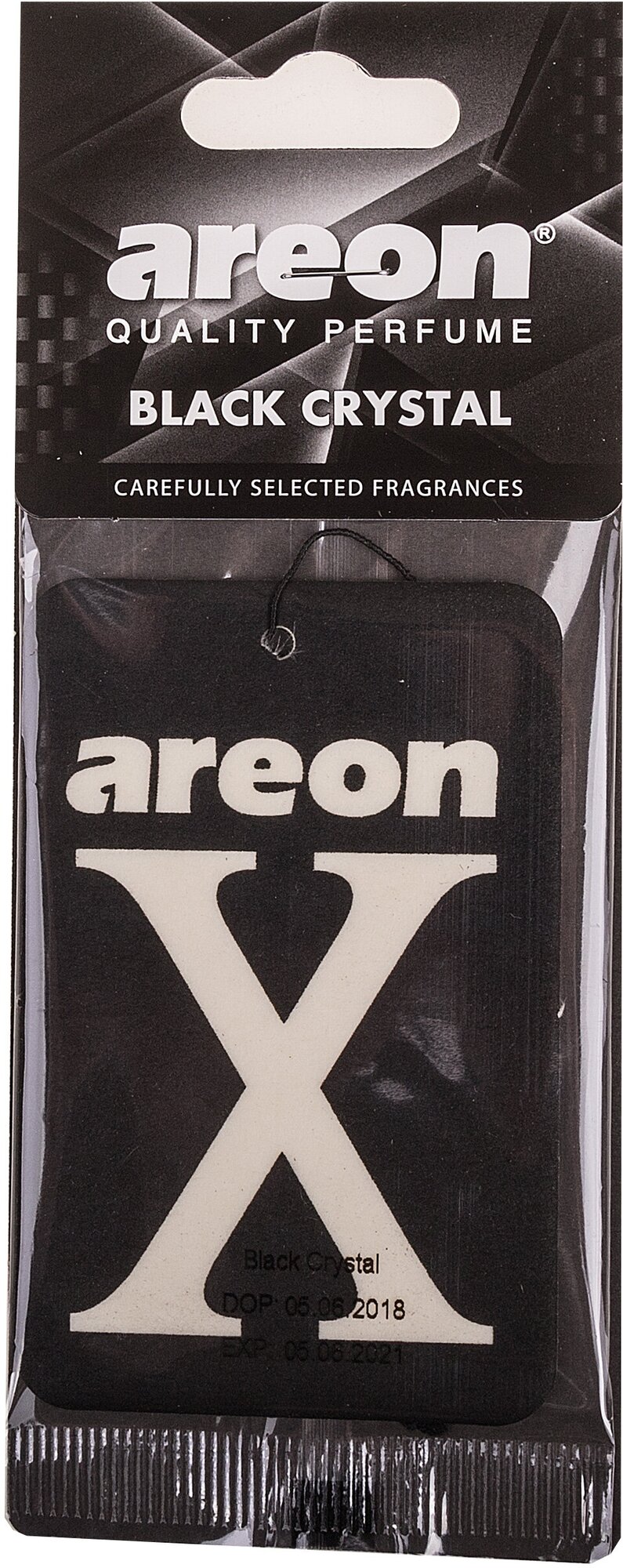 Ароматизатор подвесной картон AREON X-VERSION Black-Cristal (прессованный картон/елка/елочка/освежитель)