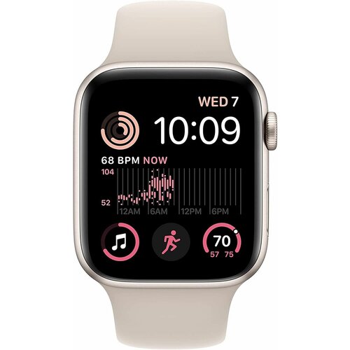Смарт-часы Apple Watch SE 2022 A2723 44мм OLED корп сияющая звезда рем сияющая звезда разм брасл OS MNJX3ZPA 3705800₽