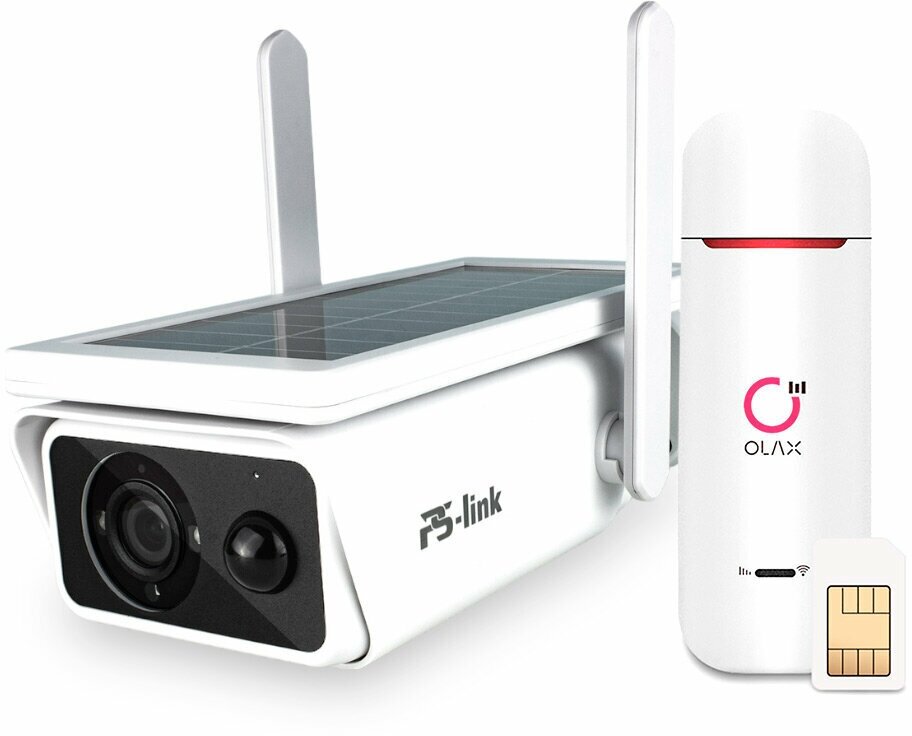 Комплект видеонаблюдения 4G PS-link GBR302-4G с записью на SD карту 2 камеры 3Мп