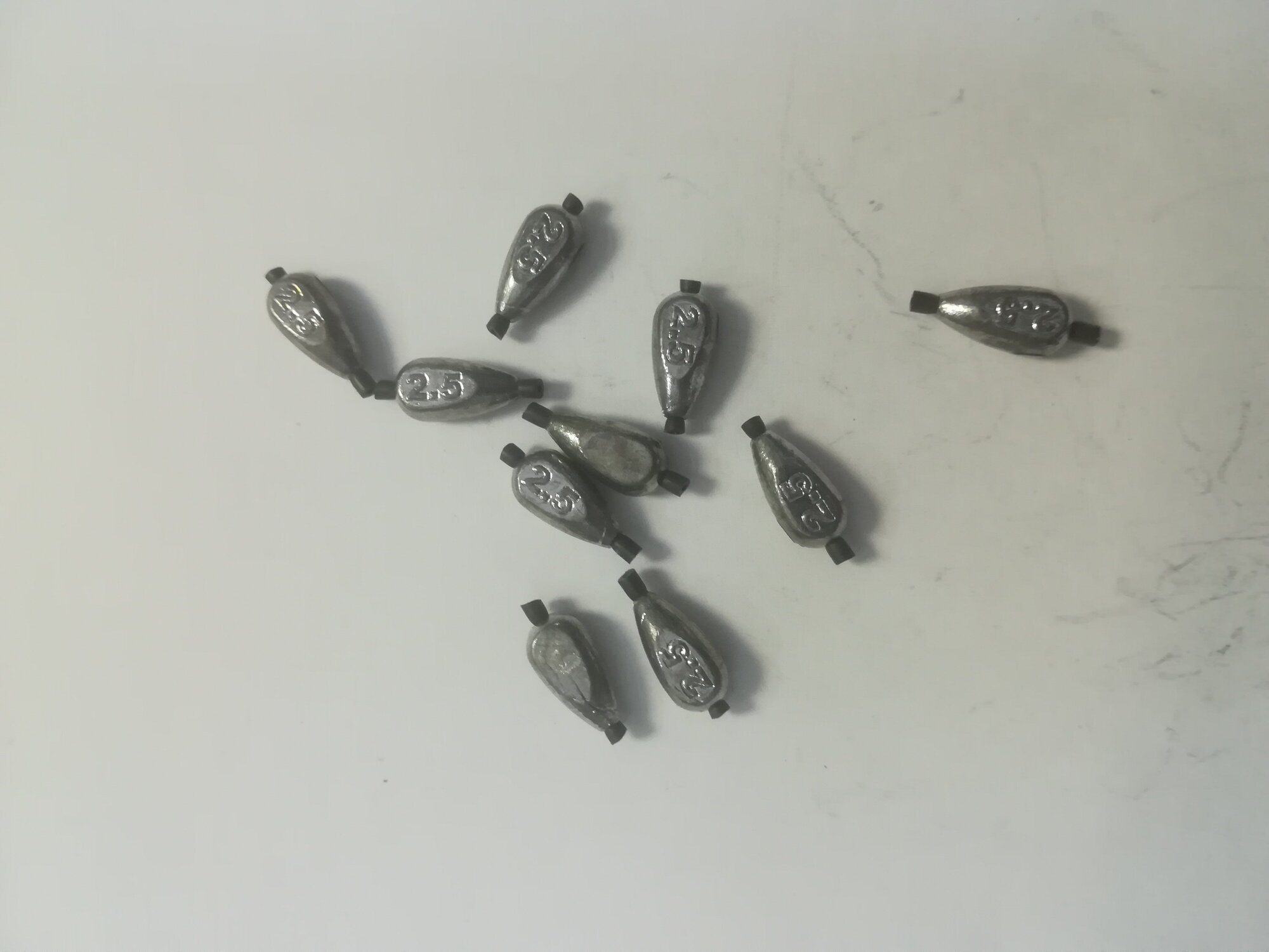 Грузило оливка для рыбалки с резинкой скользящая 10шт 2,5 грамм