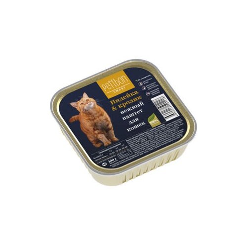 Petibon Smart Петибон паштет для кошек с индейкой и кроликом 100гр 222₽