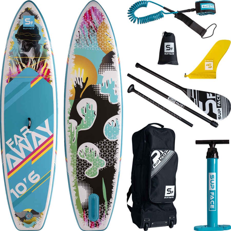 Cап борд надувной двухслойный SUP face Far Away 10.6x32x6 (320x81x15 см) / Sup board, сапборд, доска для сап серфинга