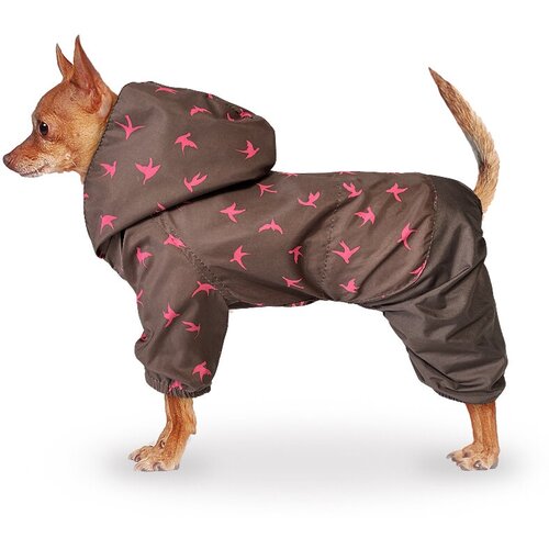 Дождевик-комбинезон для собак коричневый размер S