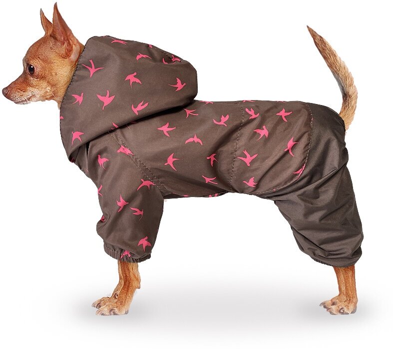 Дождевик-комбинезон для собак розовый размер XL - фотография № 3