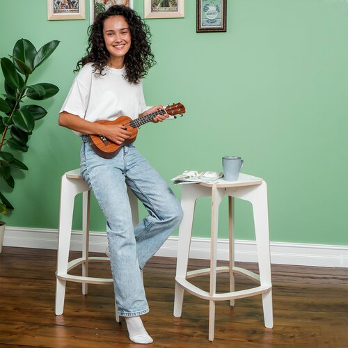 Барный стул квик клик для кухни деревянный лофт, комплект 2 шт