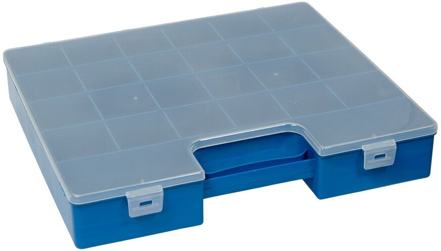 Коробка для швейных принадлежностей "Gamma" OM-008 пластик 35.5х31х6 см синий - фотография № 4