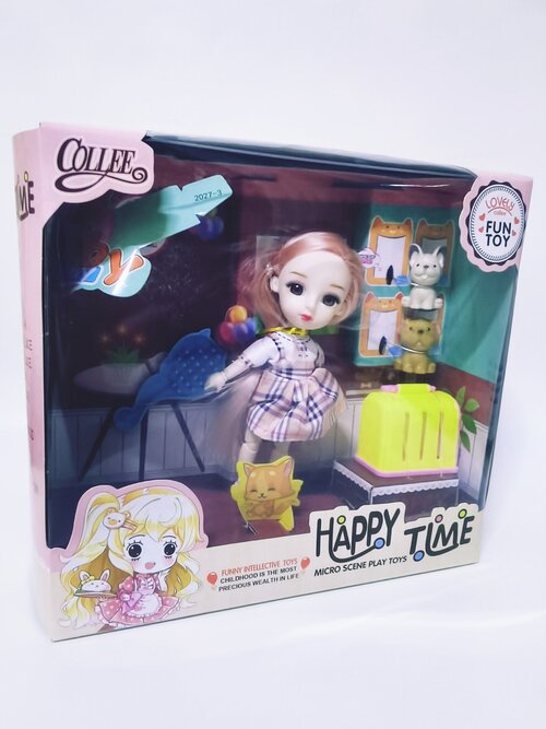 Кукла на шарнирах Happy Time с аксессуарами