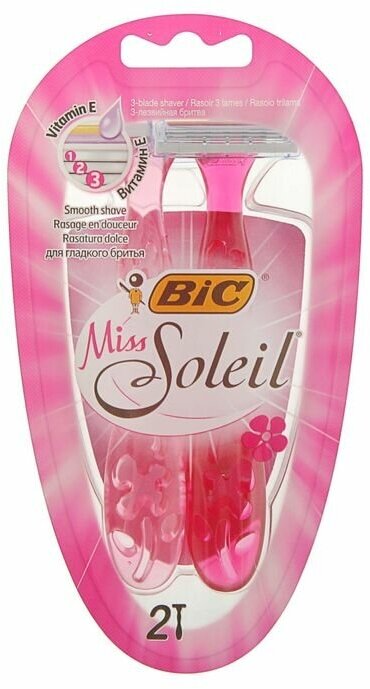 BIC Бритвенные станки одноразовые SH Miss Soleil, 3 лезвия, 2 шт