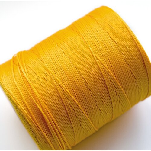 Шнур вощеный 1х0.4 мм 40 метров для шитья / рукоделия / браслетов, цвет темно-желтый, плоский