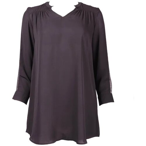 Блуза  Only, повседневный стиль, длинный рукав, однотонная, размер 42, черный