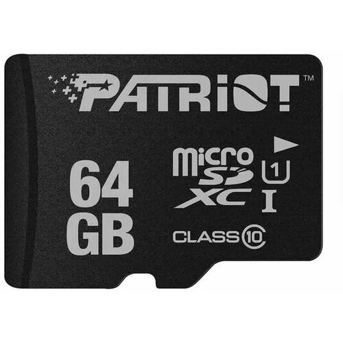 карта памяти smartbuy microsdxc 256 гб sb256gbsdu3 01 uhs class 3 чтение 80 мбайт сек Карта памяти Patriot LX microSDXC 64 ГБ (PSF64GMDC10) - Class 10, UHS Class 1, запись - 10 Мбайт/сек, чтение - 80 Мбайт/сек