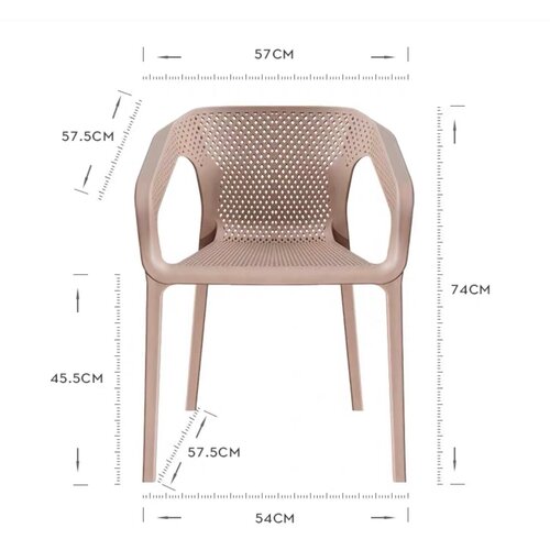Современное штабелированное пластиковое Кресло Juan для дома, кафе, бара (Бежевый)