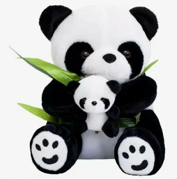 Медведь панда большой, с малышом, мягкая игрушка 45 см