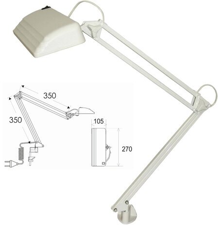 Настольная лампа светильник Дельта П-С32 на струбцине, светодиодная, 12 Вт, белый