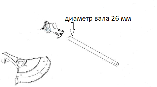 Редуктор к бензокосе (триммеру) в сборе, под круг 25,4 с валом 9 зубьев, для штанги 26 мм, 10 М* 1.25 - фотография № 4