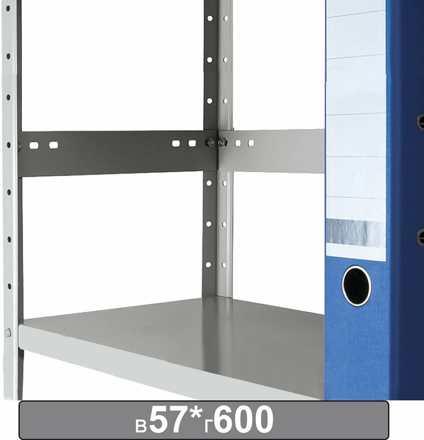 Планка ограничительная практик к металлическому стеллажу 600х57 мм 20 штук