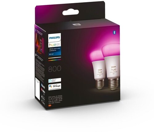 Умные лампы Philips Hue White and Color E27 A60 6.5 Вт 800Лм 2шт (929002489602)