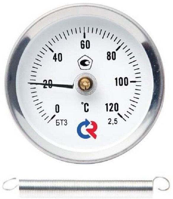 Термометр накладной Росма d63 мм с пружиной 120°С (2384)