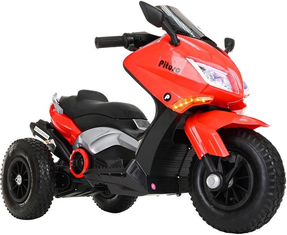 Детский электромотоцикл Pituso 6V арт. 9188 надувные колеса Red/Красный