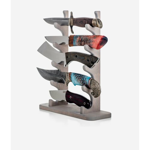 Подставка для коллекционных ножей Deer 5 выбеленное дерево