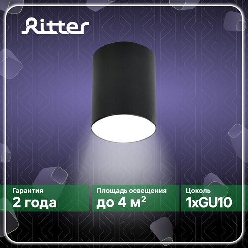 Светильник накладной Arton, цилиндр, 80х100мм, GU10, алюминий, белый, настенно-потолочный светильник для гостиной, кухни, спальни, Ritter, 59977 7
