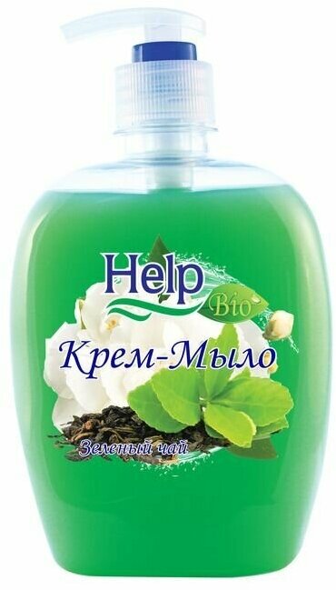 Help Жидкое крем-мыло зеленый ЧАЙ с дозатором 500 мл