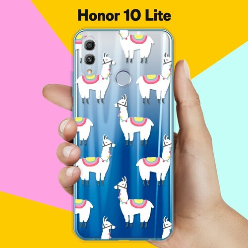 Силиконовый чехол Белые ламы на Honor 10 Lite силиконовый чехол белые ламы на honor 30