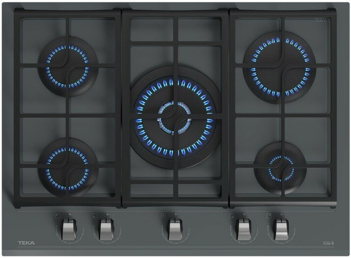 Газовая варочная панель TEKA GZC 75330 XBN NIGHT RIVER BLACK, чёрный - фото №5