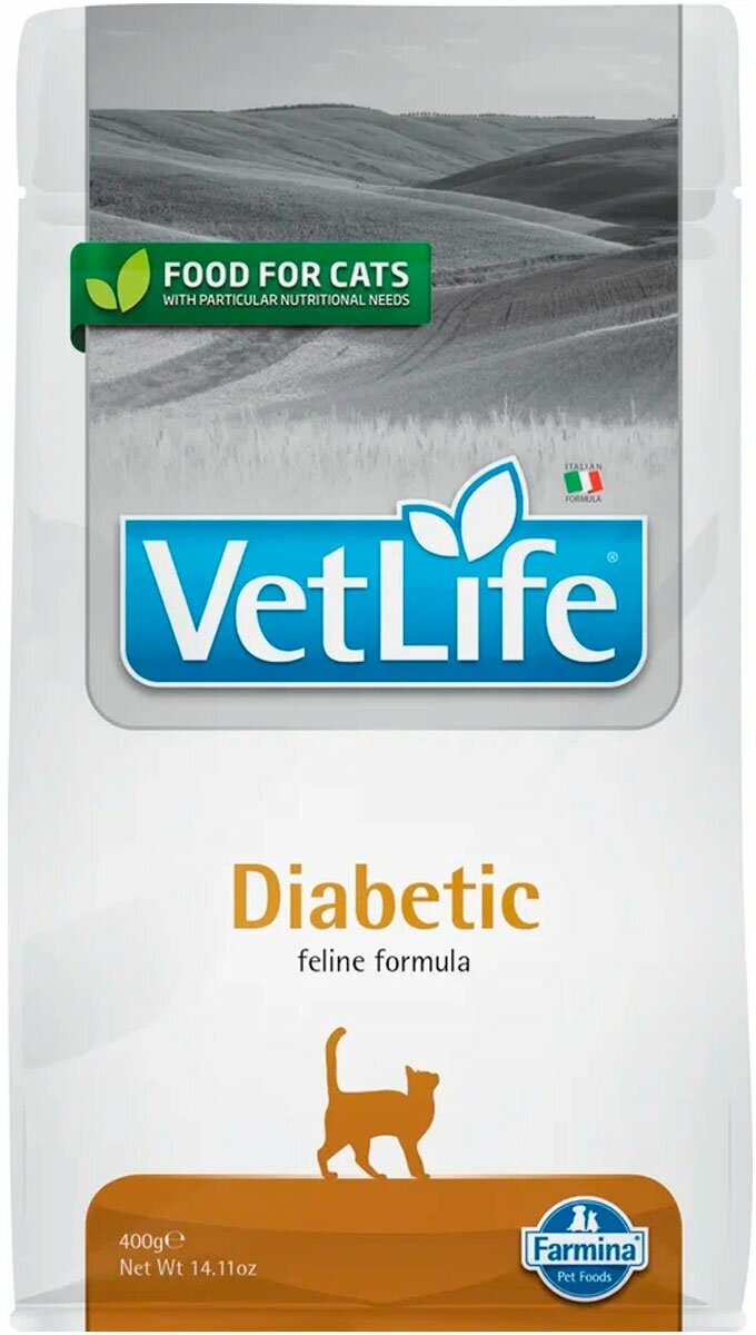 Сухой диетический корм Farmina Vet Life для взрослых кошек Diabetic, курица, 2кг - фото №2