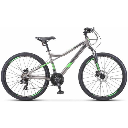 Горный велосипед Stels Navigator 610 D 26 V020, год 2022, цвет Серебристый-Зеленый, ростовка 14