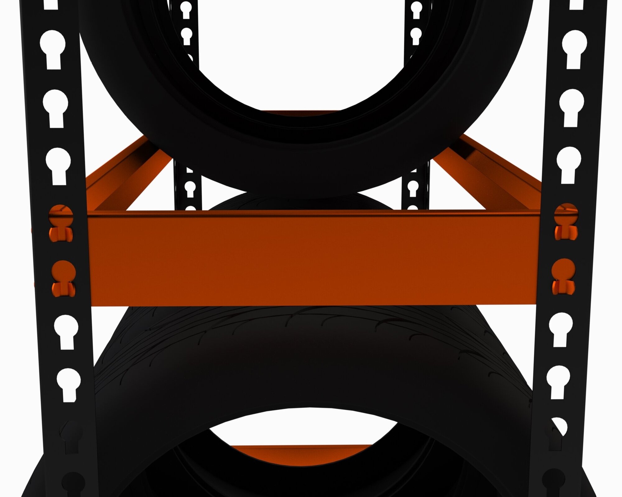 Стеллаж Metalex серия TIRES 1800х1000х400 (три полки) оранжево-чёрный - фотография № 4