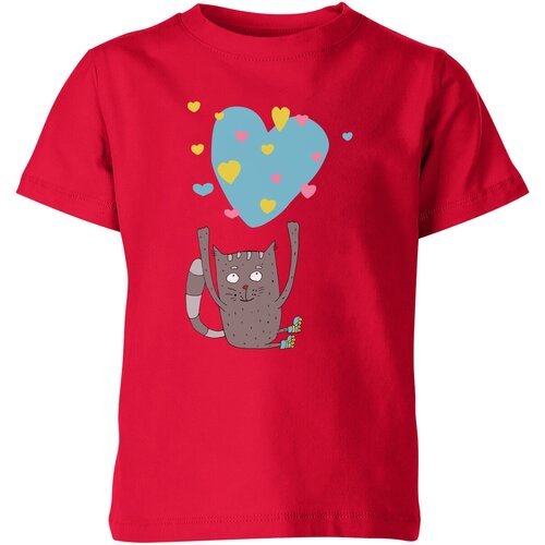 Футболка Us Basic, размер 12, красный сумка влюблённый кот с сердечками фиолетовый