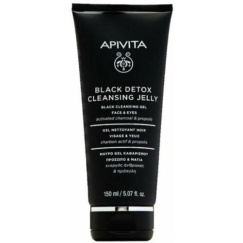 APIVITA Гель для лица и глаз очищающий Black Detox apivita black detox cleansing jelly блэк детокс гель очищающий для лица и глаз 150мл