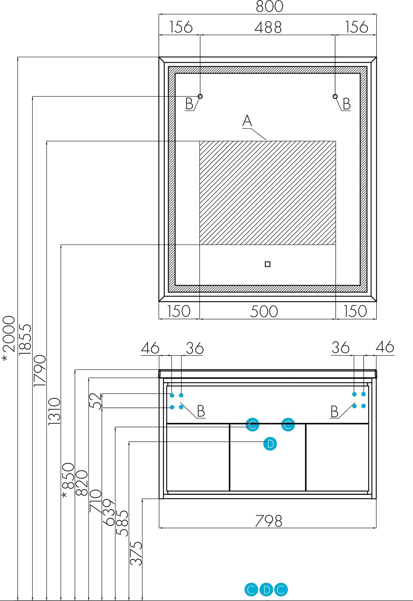 Зеркало Aquaton Уэльс 80 1A214002WA010 - фотография № 14