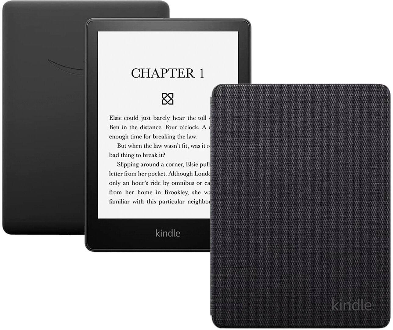 Электронная книга Amazon Kindle PaperWhite 2021 16Gb black Ad-Supported с фирменной обложкой