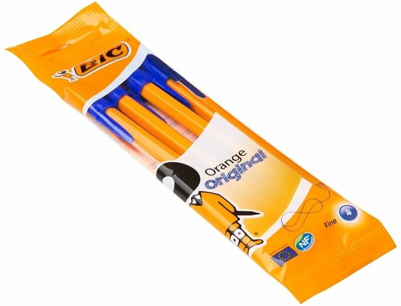 Шариковая ручка BIC Orange Original Fine, синий, 4 шт. (8308521) - фото №5