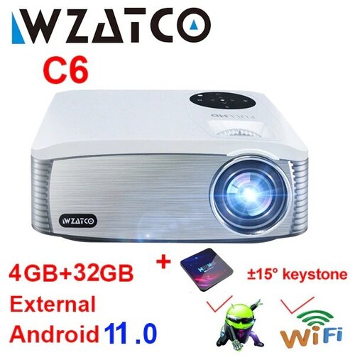 Проектор Wzatco C6 Fullhd c6w + tvbox