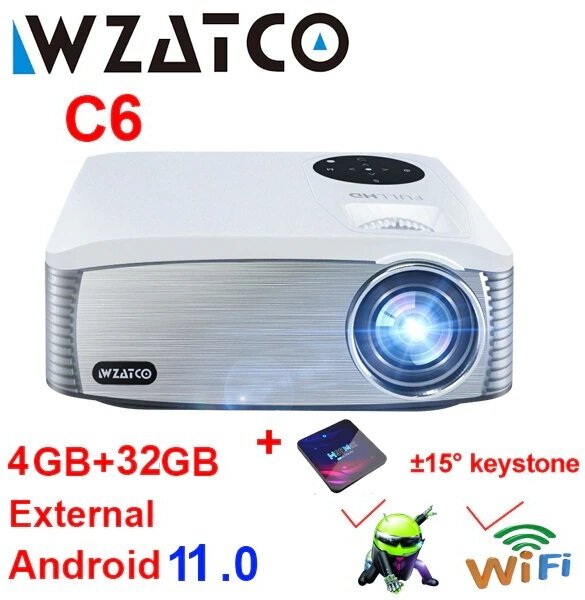 Проектор Wzatco C6 Fullhd c6w + tvbox