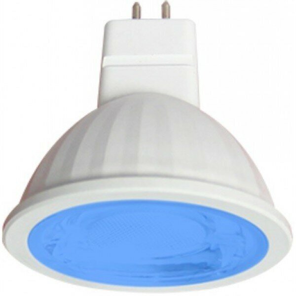 Светодиодная лампа Ecola MR16 LED color 9,0W 220V GU5.3 Blue Синий (насыщенный цвет) прозрачное стекло (композит) 47х50 M2CB90ELY