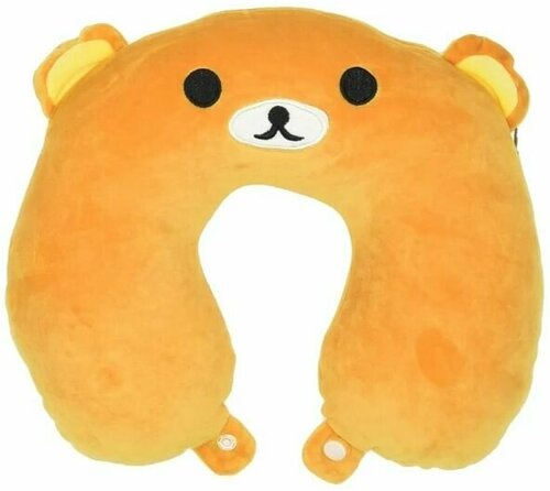 Мягкая игрушка Подушка для путешествия , Медведь, оранжевый 33 см