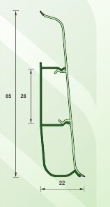 Плинтус напольный Ideal Deconika-85 002 Светло-серый, 1шт (длина 2,2м)